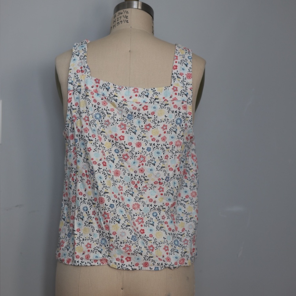 Sonoma White Floral Tank With Tie - Picture 2 of 3
